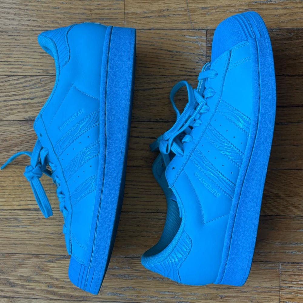 Adidas x Pharrell New Superstar Teal Sneakers 10.5
